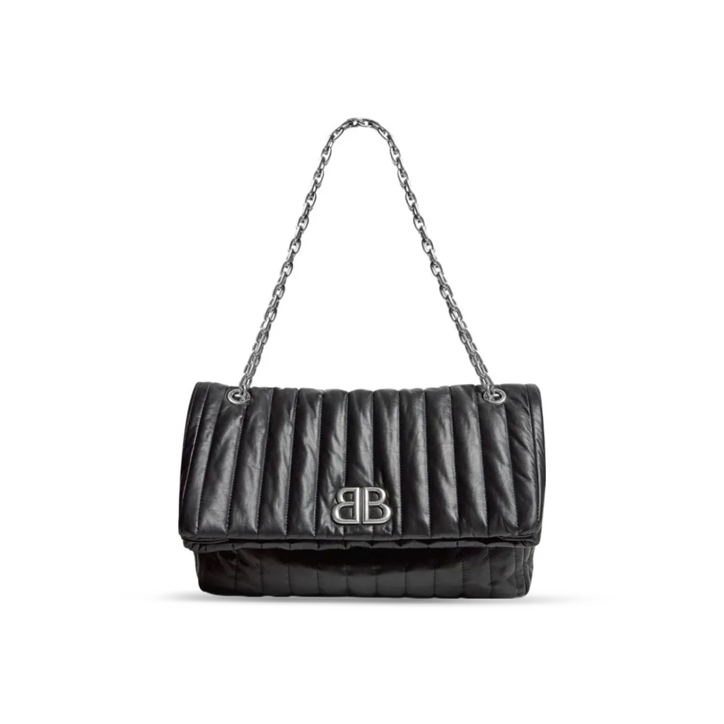 BALENCIAGA WOMEN'S MONACO CHAIN BAG LARGE IN BLACK 7659332AASE1000 (43.5*32*13cm)